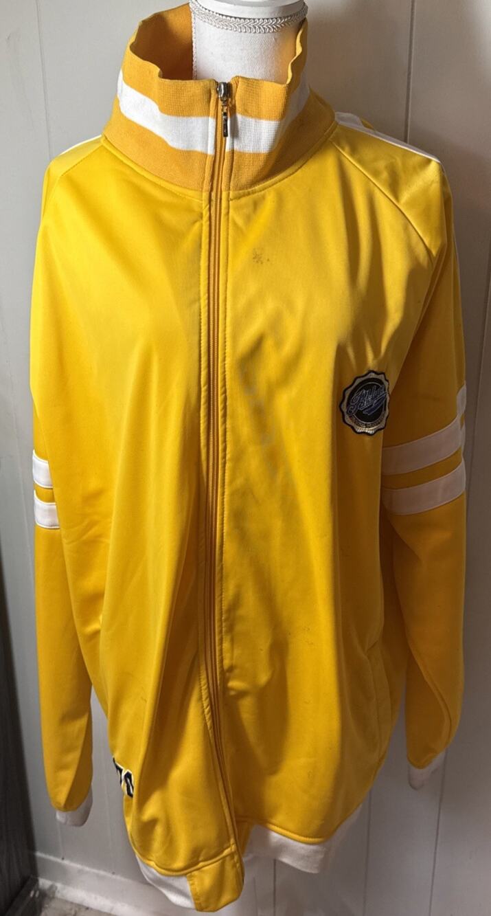 Brooklyn Xpress Track Jacket Mens 3XL Yellow Full Zip Y2K